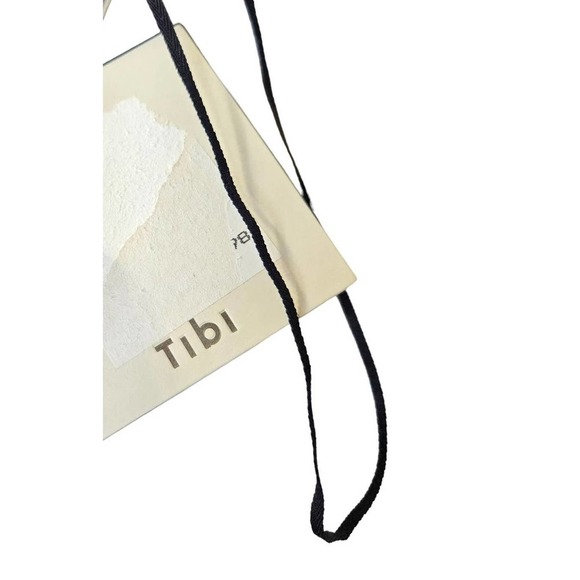 NEW TIBI 12 Punto Milano V-Neck Halter Open Back Midi Dress Drop Waist Navy Blue - Picture 7 of 8